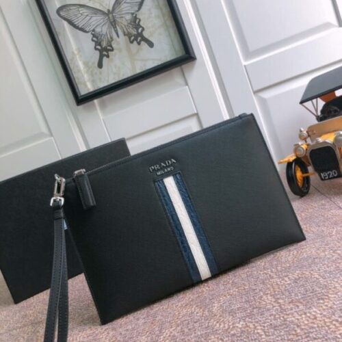 Prada Large Pouch White Line