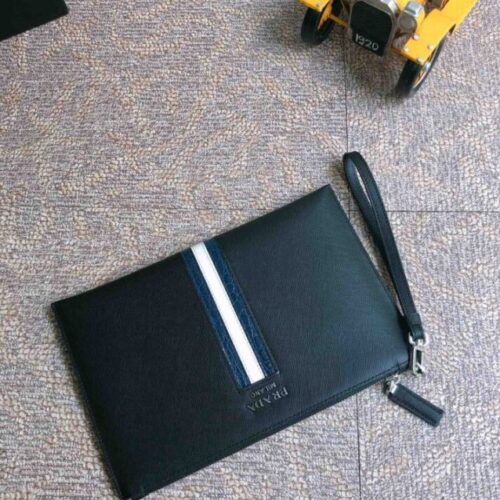 Alternative view of Prada Large Pouch White Line