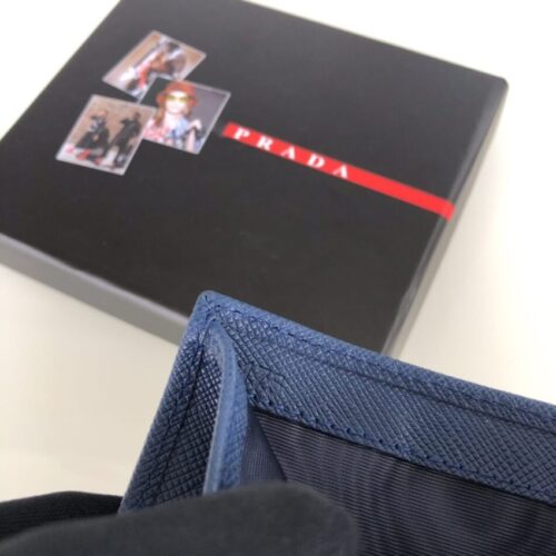 Alternative view of Prada Saffiano Two Fold Wallet Blue