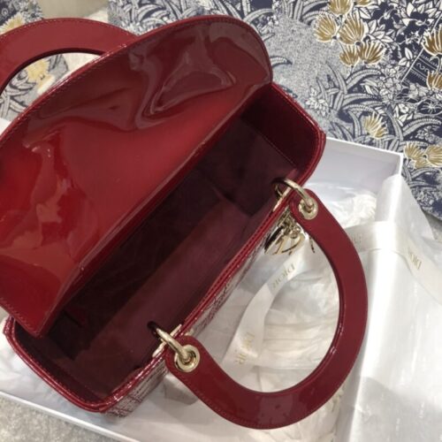 Alternative view of Lady Dior Large Red Patent