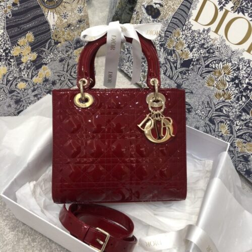 Lady Dior Large Red Patent