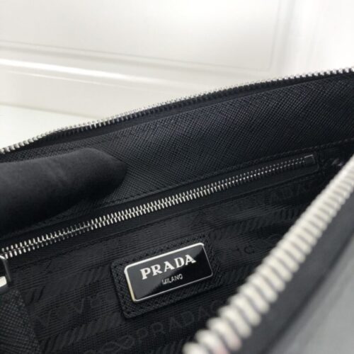 Alternative view of Prada Saffiano Pouch Silver