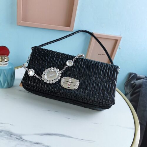 Miu Miu Crystal Handbag Black