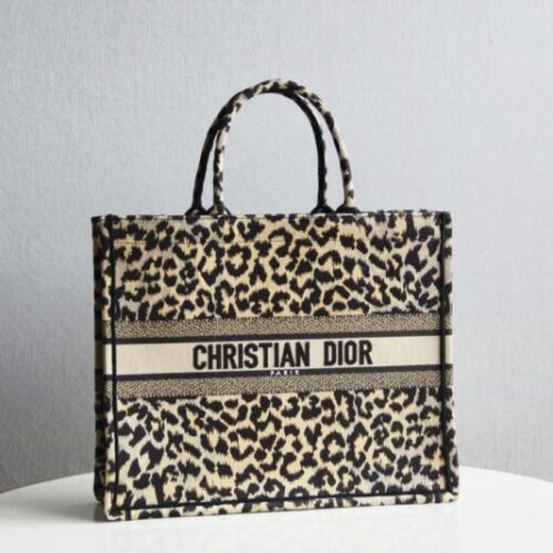Dior Tote Book Leopard Print