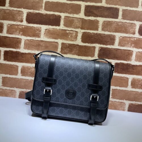 Gucci   GG Supreme Shoulder Bag Black