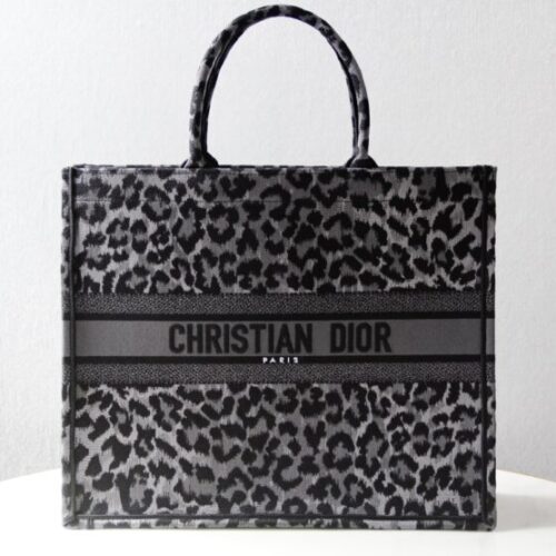 Dior Tote Book Leopard Grey