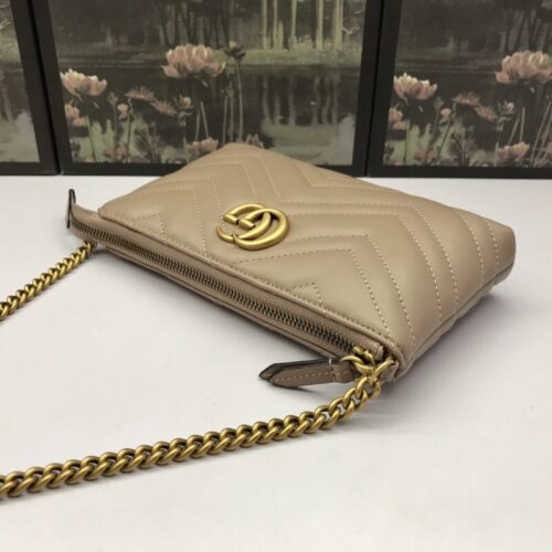Alternative view of Gucci Marmont Matelasse Wallet On Chain Beige