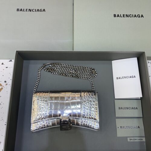 Balenciaga Hourglass On Chain Silver