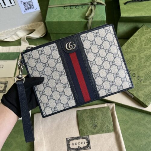 Gucci  Ophidia Web Clutch Blue