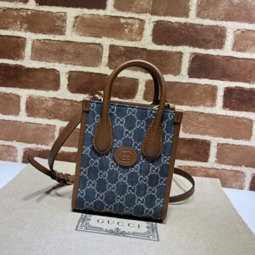 Gucci  Ophidia Mini Tote Bag  Blue Denim