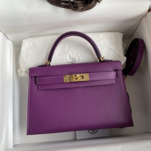 Hermes Kelly Epsom Anemone Purple