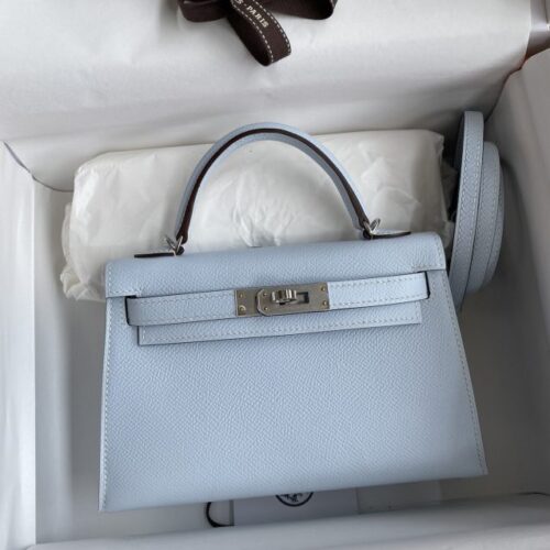 Hermes Kelly Epsom Haze Blue