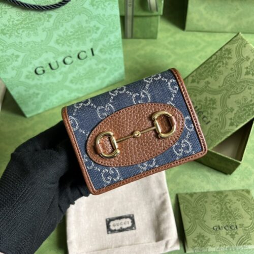 Gucci  Horsebit 1955 Wallet Denim Blue