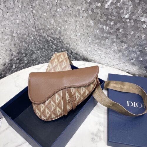 Dior Saddle Bag Brown Triangle