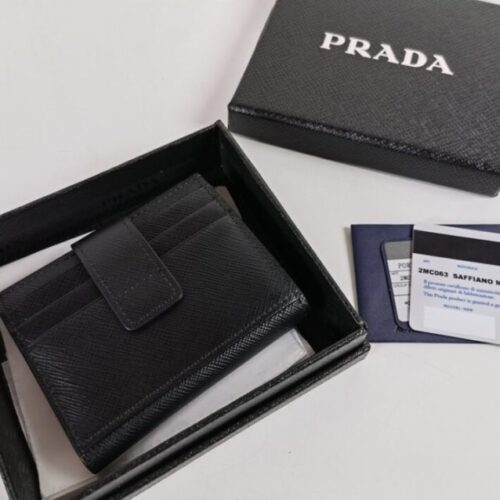 Alternative view of Prada Saffiano Two Fold Wallet Silver