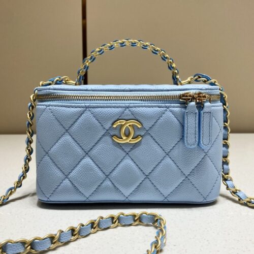 CHANEL 22S Handle Box Bag Blue
