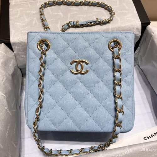 CHANEL 22S Hubo Bag Light Blue