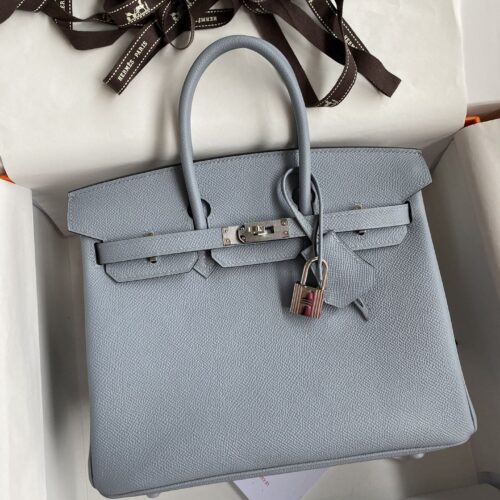 Hermes Birkin Epsom  Linen Blue Silver