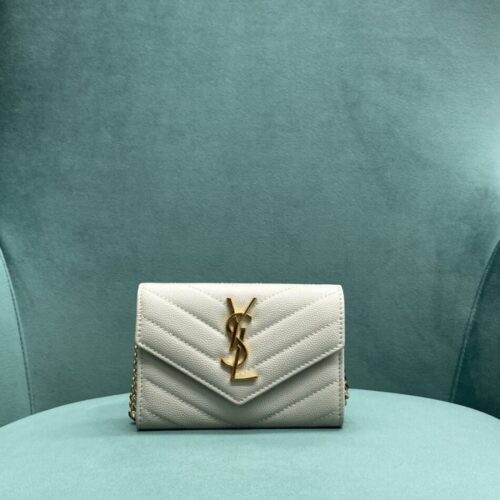 Yves Saint Laurent Chain Wallet White