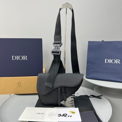 Dior Saddle Bag  Full Black Calfskin