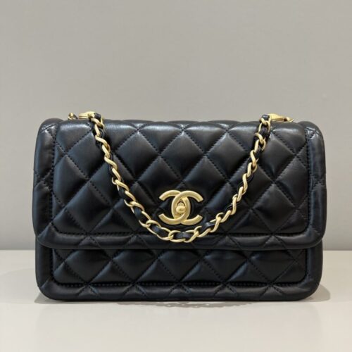 CHANEL Tofu  Bag Black