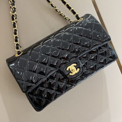 CHANEL Classic Flap 25cm Patent Black