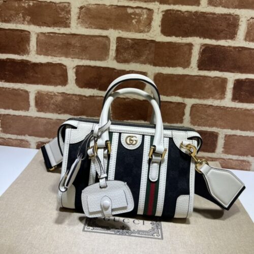 Gucci Gucci Bauletto Top Handle White Black