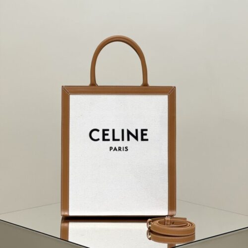 Celine Triomphe Cabas Tote Small White