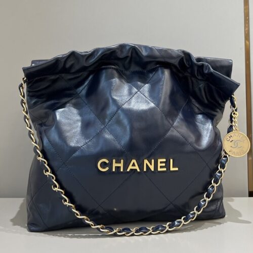 CHANEL 22 Small Handbag Dark Blue