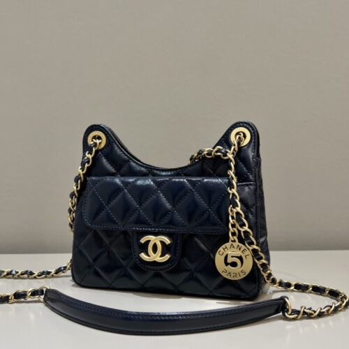 CHANEL Hobo Small Dark Blue