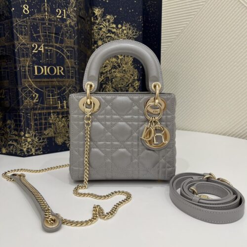 Lady Dior Mini Grey Sillver