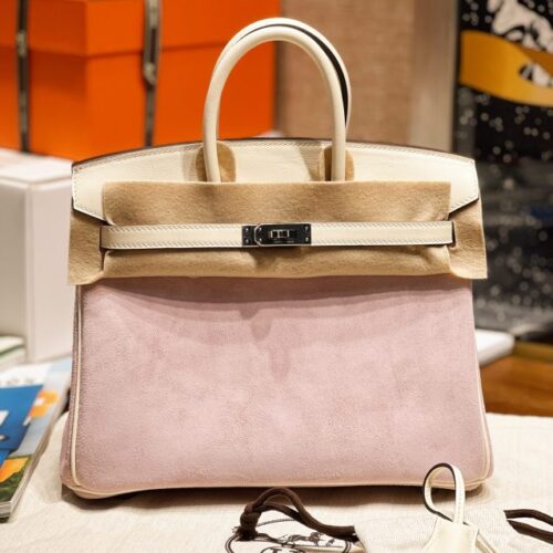 Hermes Birkin Pink Suede