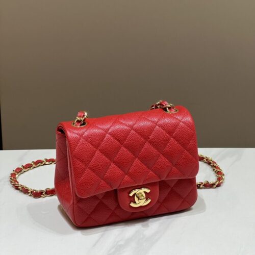 CHANEL Classic Flap 17cm  Bright Red