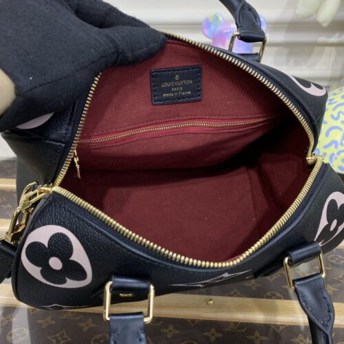 Alternative view of LV Speedy Bandouliere 25 Black-Pink