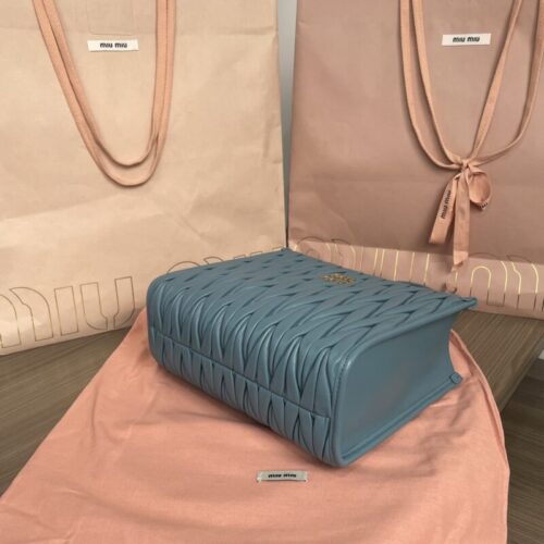 Alternative view of Miu Miu Matelassé  Tote Blue