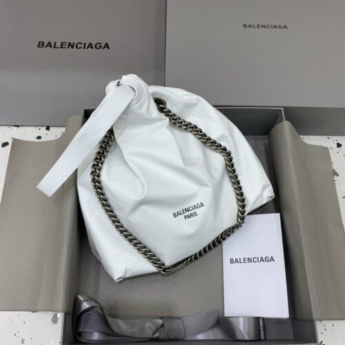 Balenciaga Crush Small Tote White