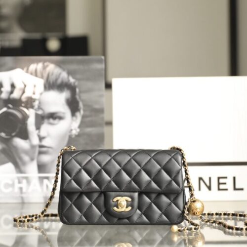 CHANEL CF 17cm Golden Ball Black