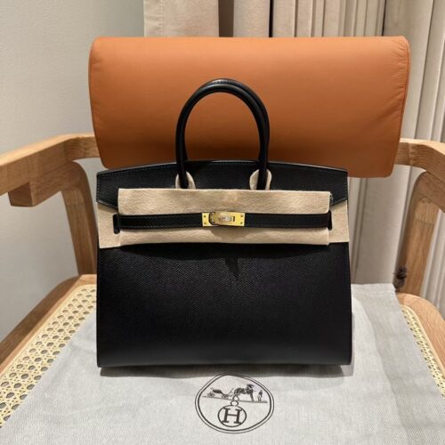 Hermes Birkin Epsom Black Noir Gold