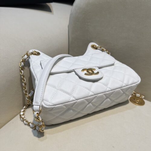 Alternative view of CHANEL 23c Hobo Small White