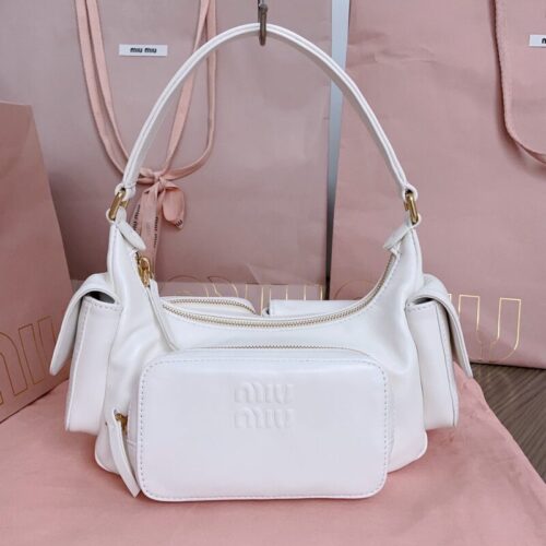 Miu Miu Nappa  Pocket Bag White