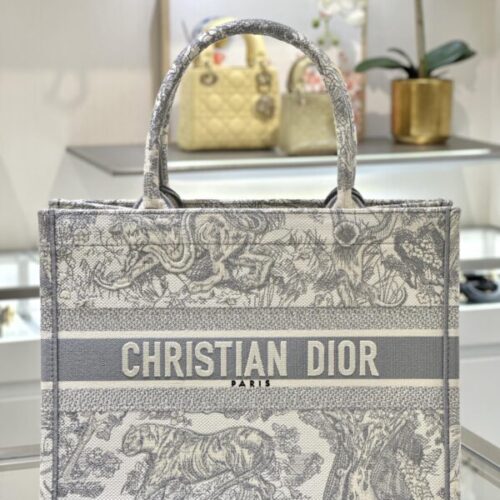Dior Tote Book Tiger Grey