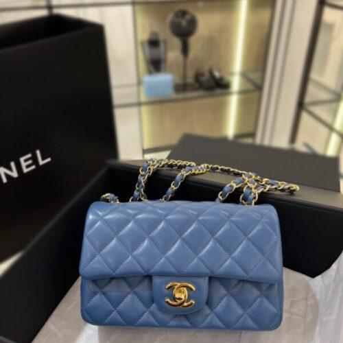 CHANEL Classic Flap 20cm Blue