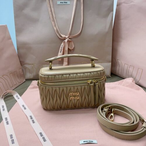 Miu Miu Cosmetic Bag Milk Tea