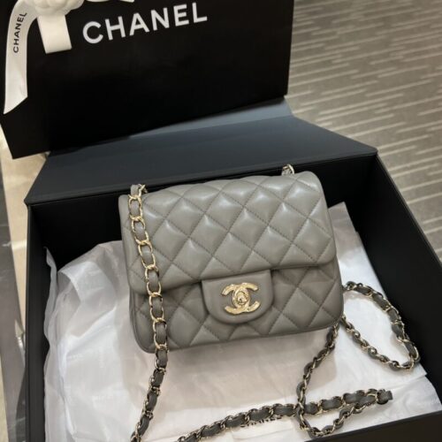 CHANEL Classic Flap 17cm Grey