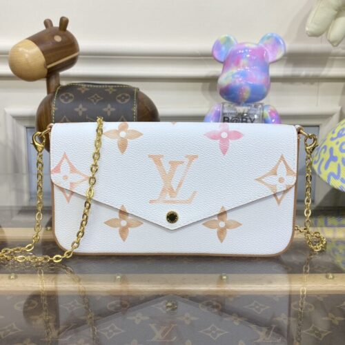 LV Felicie Pochette White Apricot