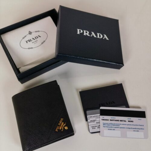 Prada Saffiano Short Wallet Golden