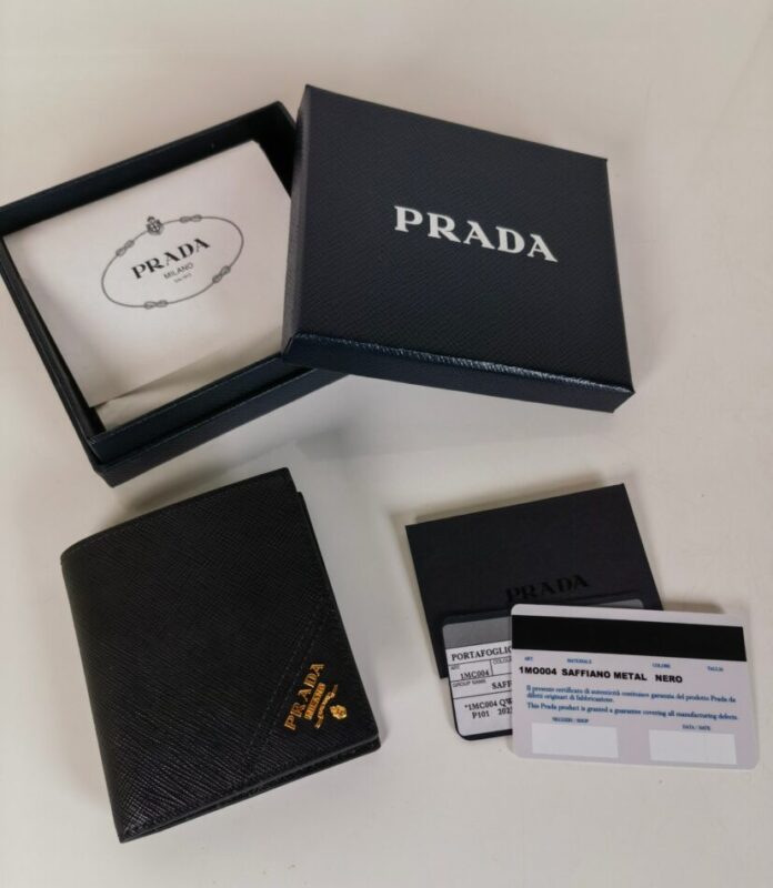 Prada Saffiano Short Wallet Golden