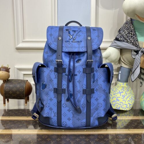 LV Christopher Backpack Blue 2