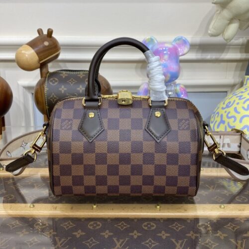 LV Speedy Bandouliere 20 Brown Grid