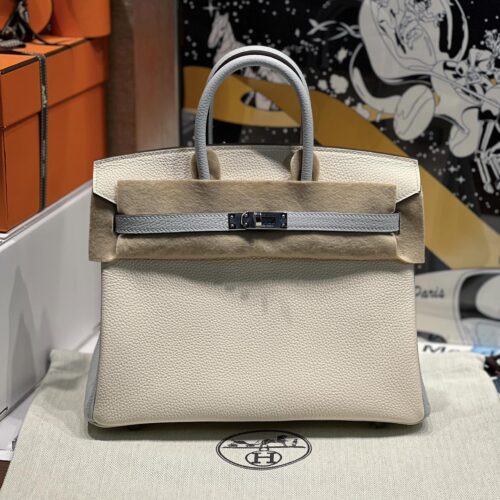 Hermes Birkin Haze Blue Cream White
